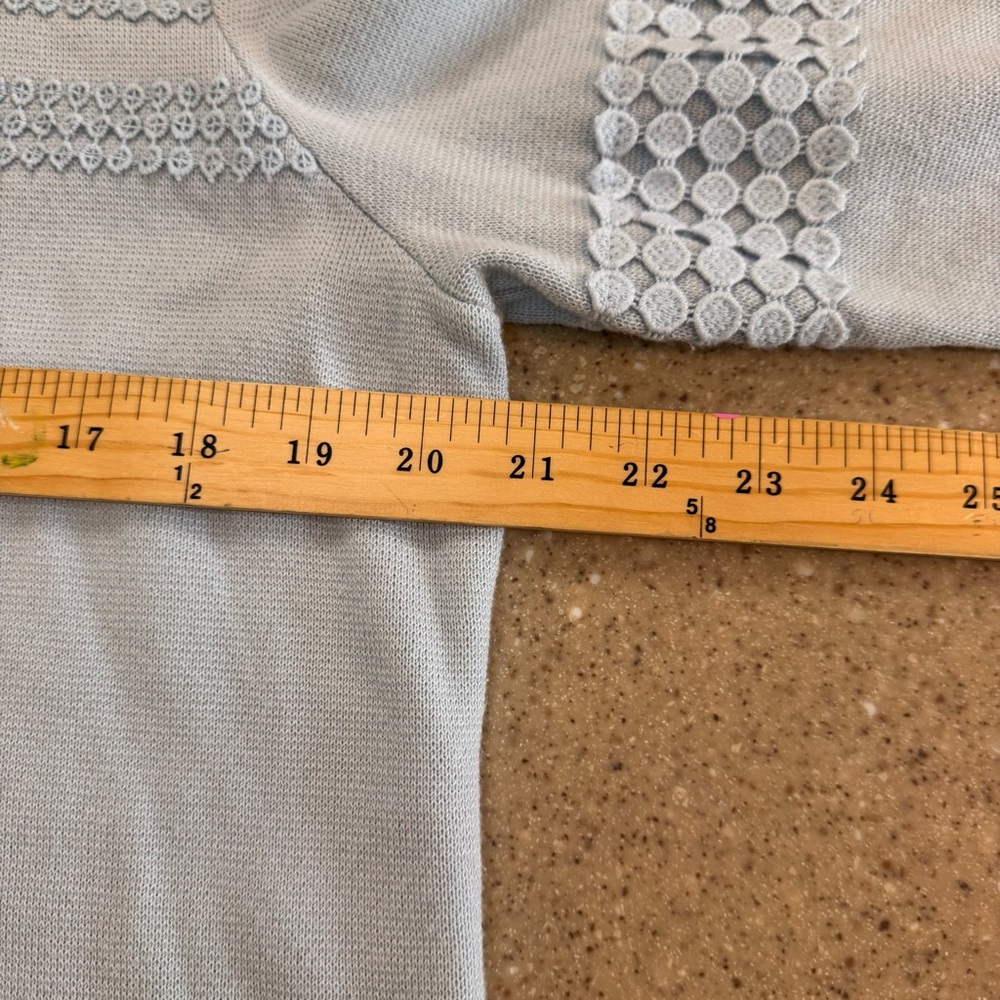 Talbots Soft blue/green Knit Top size Large - Picture 4 of 7